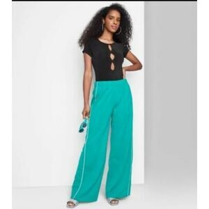 473 Wild Fable Women’s Green Wide-Leg Pull-On Pants